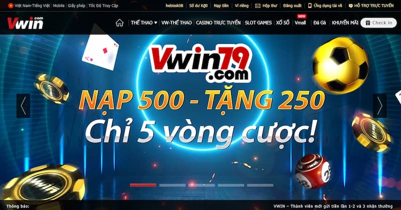 Đa dạng game cá cược trực tuyến Vwin