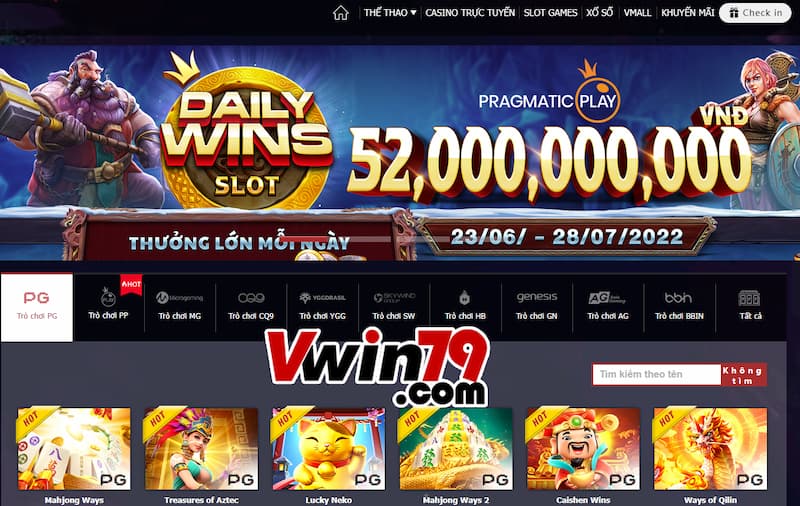 Hàng loạt game slot Vwin siêu hấp dẫn